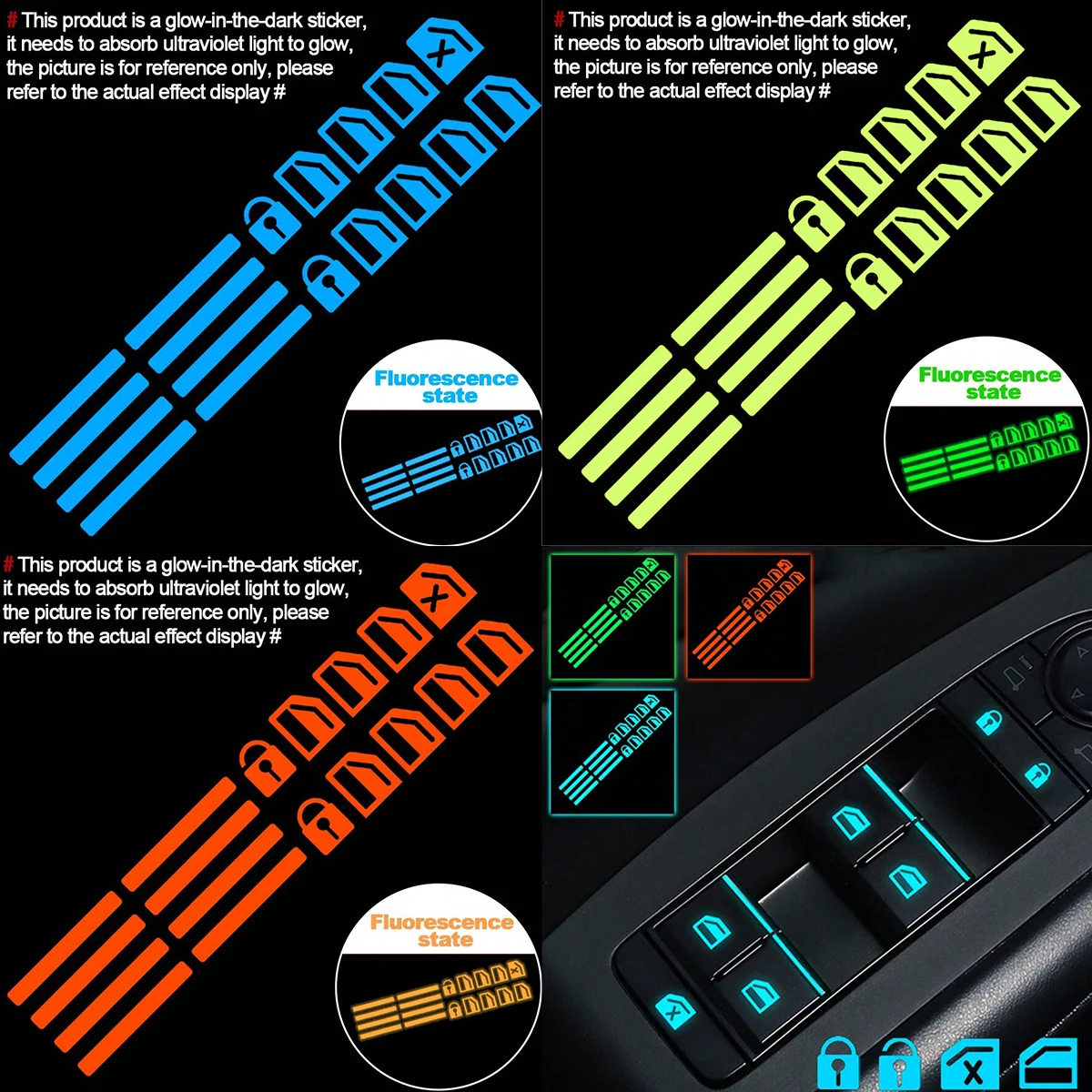 Car Accessories Nz - 18 autocollants lumineux pour boutons de