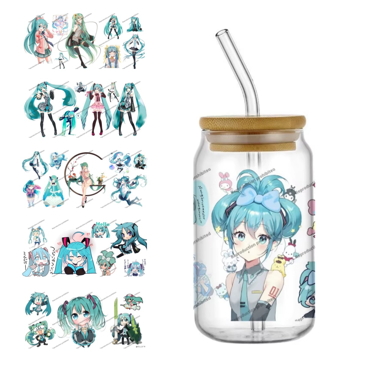 Car Accessories Nz - Autocollants de transfert UV DTF Hatsune