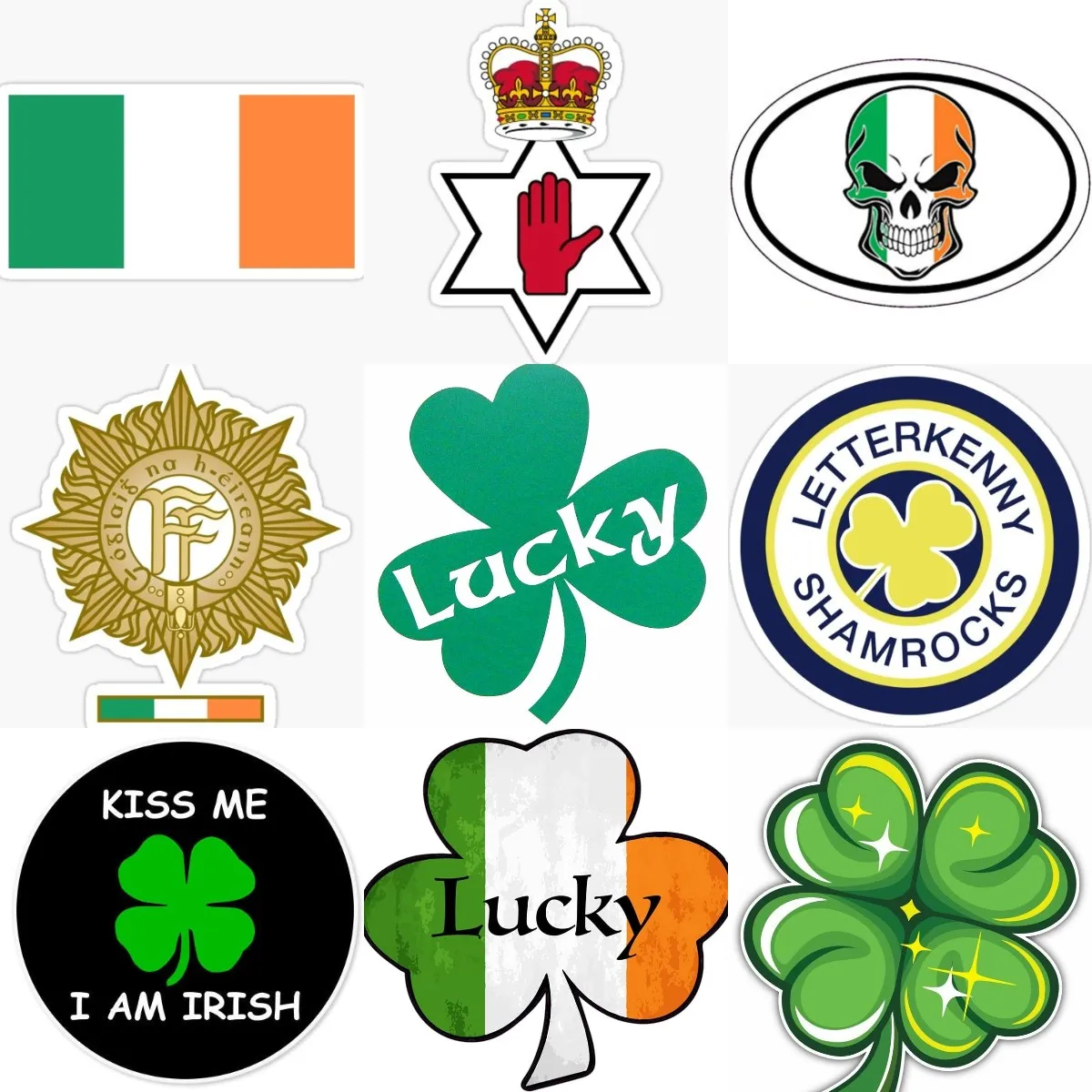 Car Accessories Ireland - Autocollant créatif trèfle porte-bonheur drapeau de