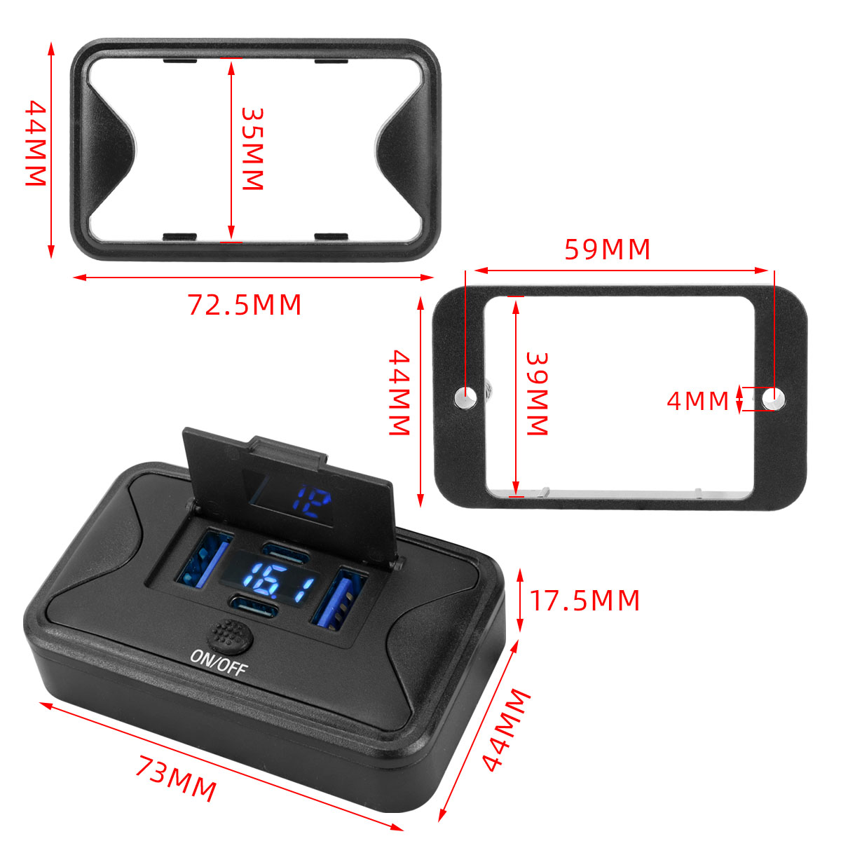 Panneau USB 108W 4 ports 12V p - Car Accessories Thailand avis et prix